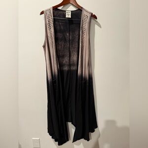 Vocal Black and Gray Ombrey Vest Tunic OS